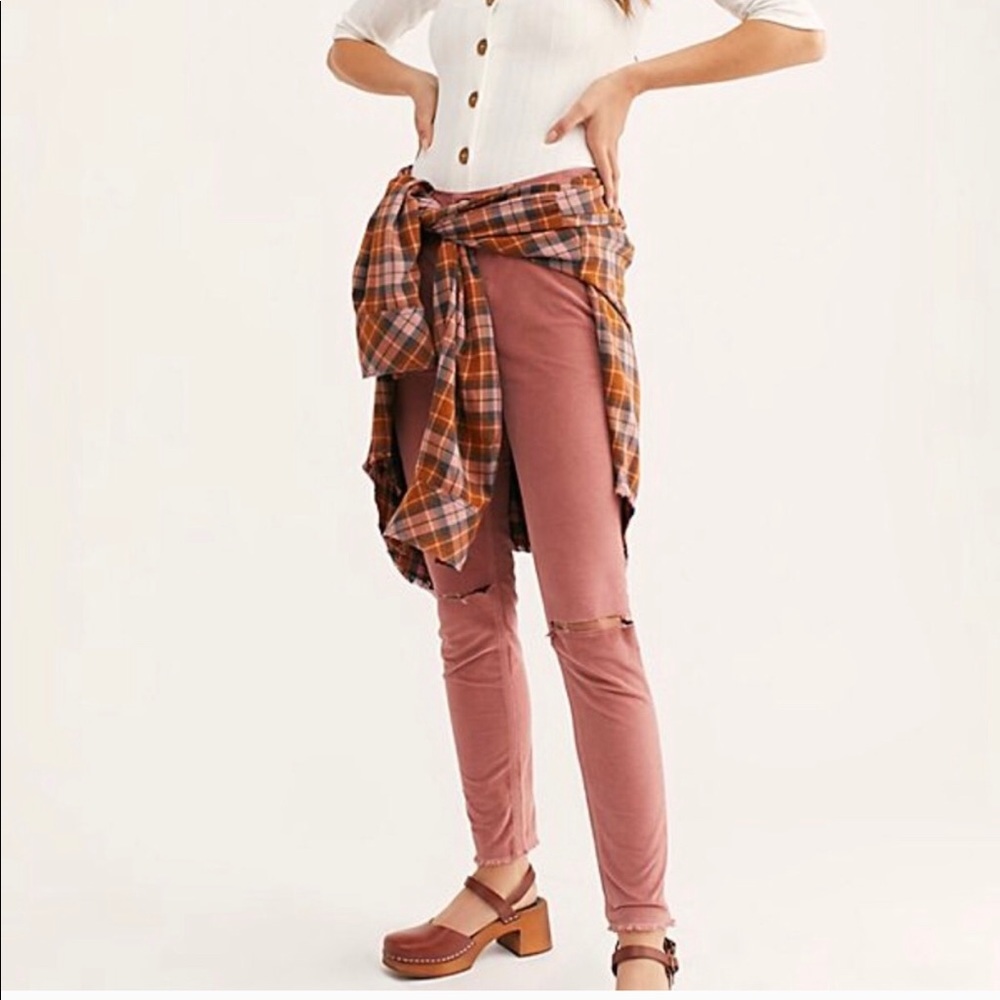 Free People NWT cord split knee high rise